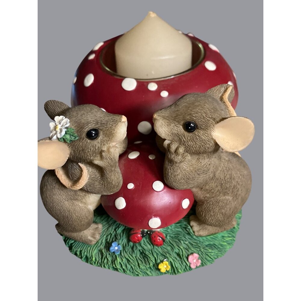 Charming Tails "Your Light Shines Bright" Votive Candle Holder With Mice